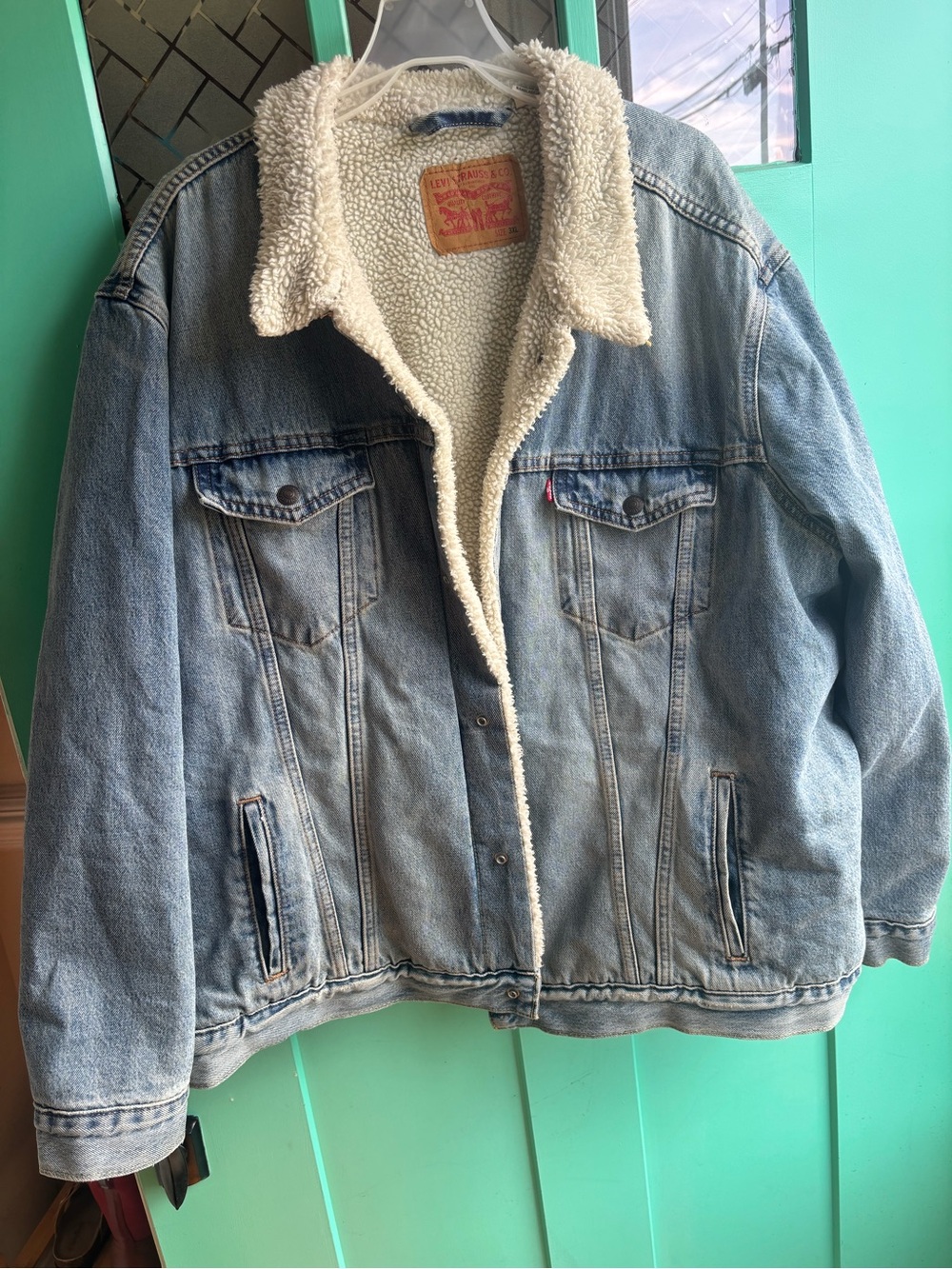 Levi's Light Blue Denim Jacket with Cream Sherpa Lining